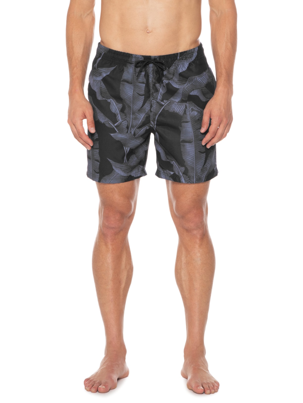 Short Masculino Swim Estampado Folhagem Preto '2 Essential