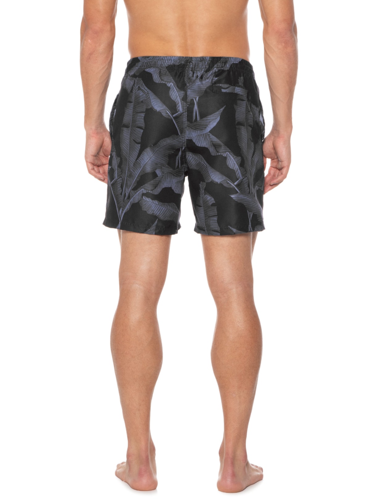 Short Masculino Swim Estampado Folhagem Preto '2 Essential