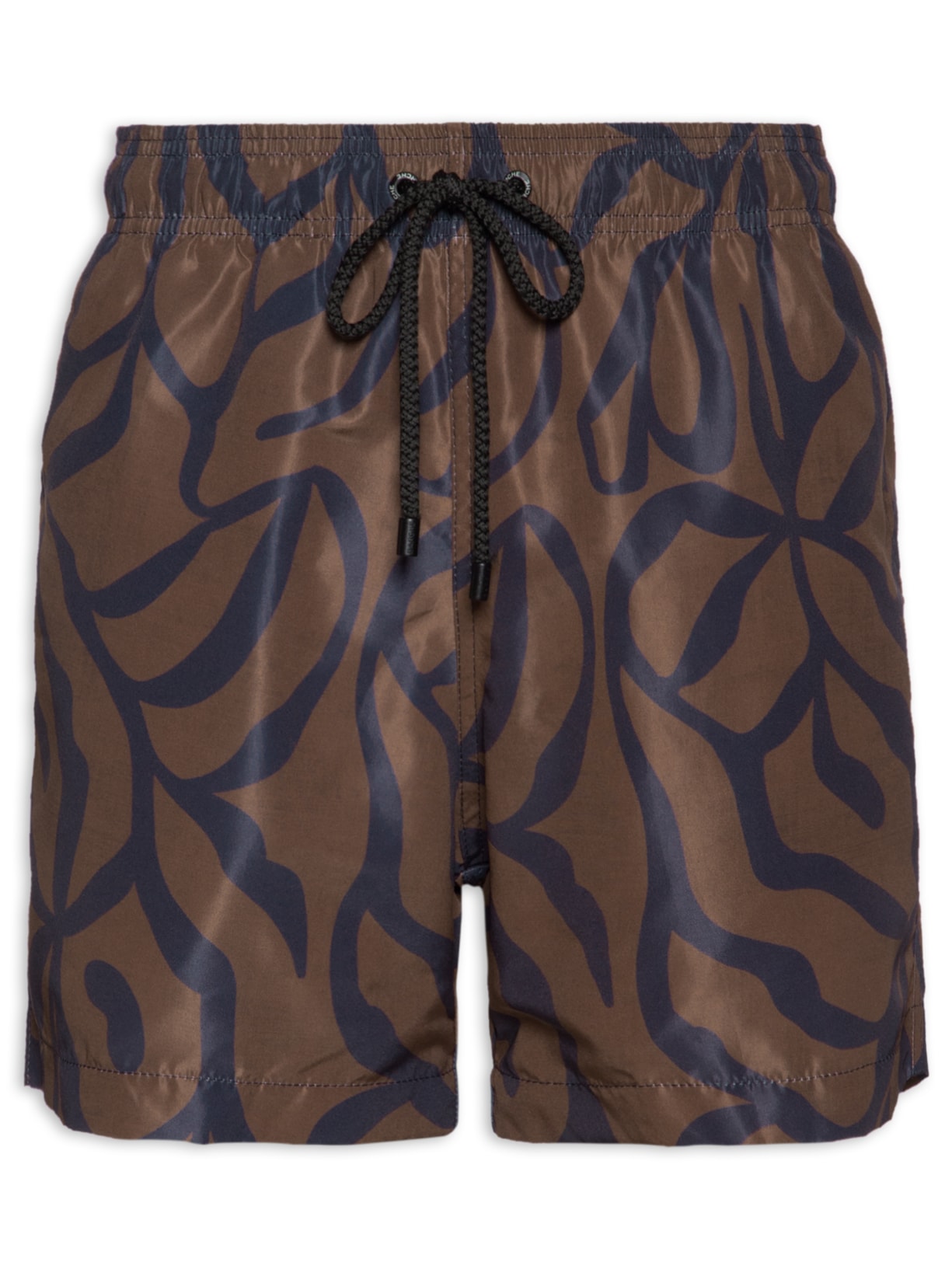 Short Masculino Swim Estampado Harmonia C/ Tule - Marrom