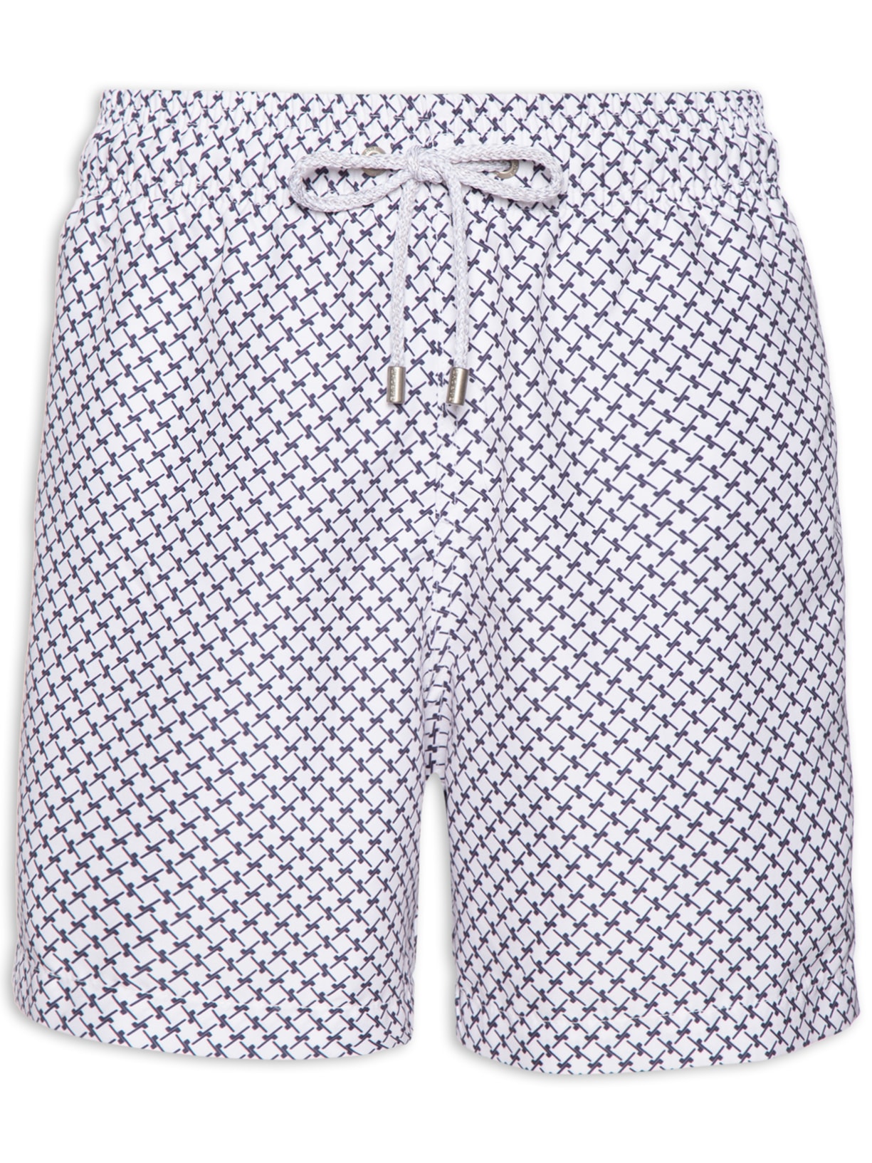 Short Masculino Swim Estampado Linen C/ Tule - Branco