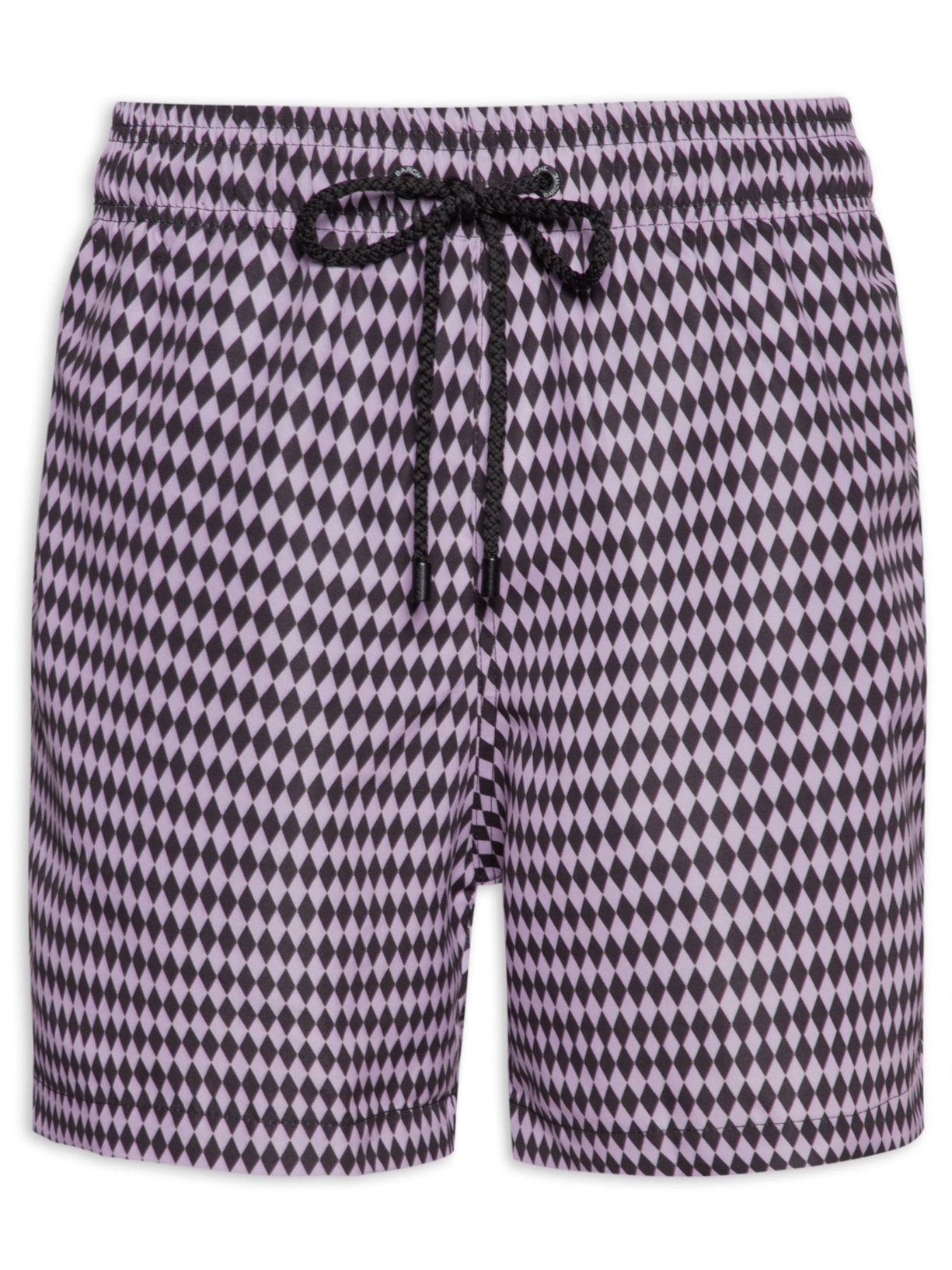 Short Masculino Swim Estampado Losango C/ Tule - Preto