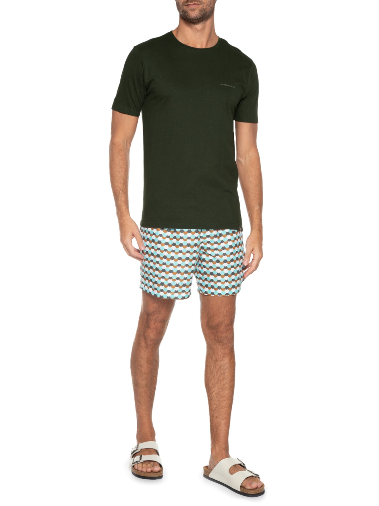 Short Masculino Swim Estampado Sem Tule Verde Barche