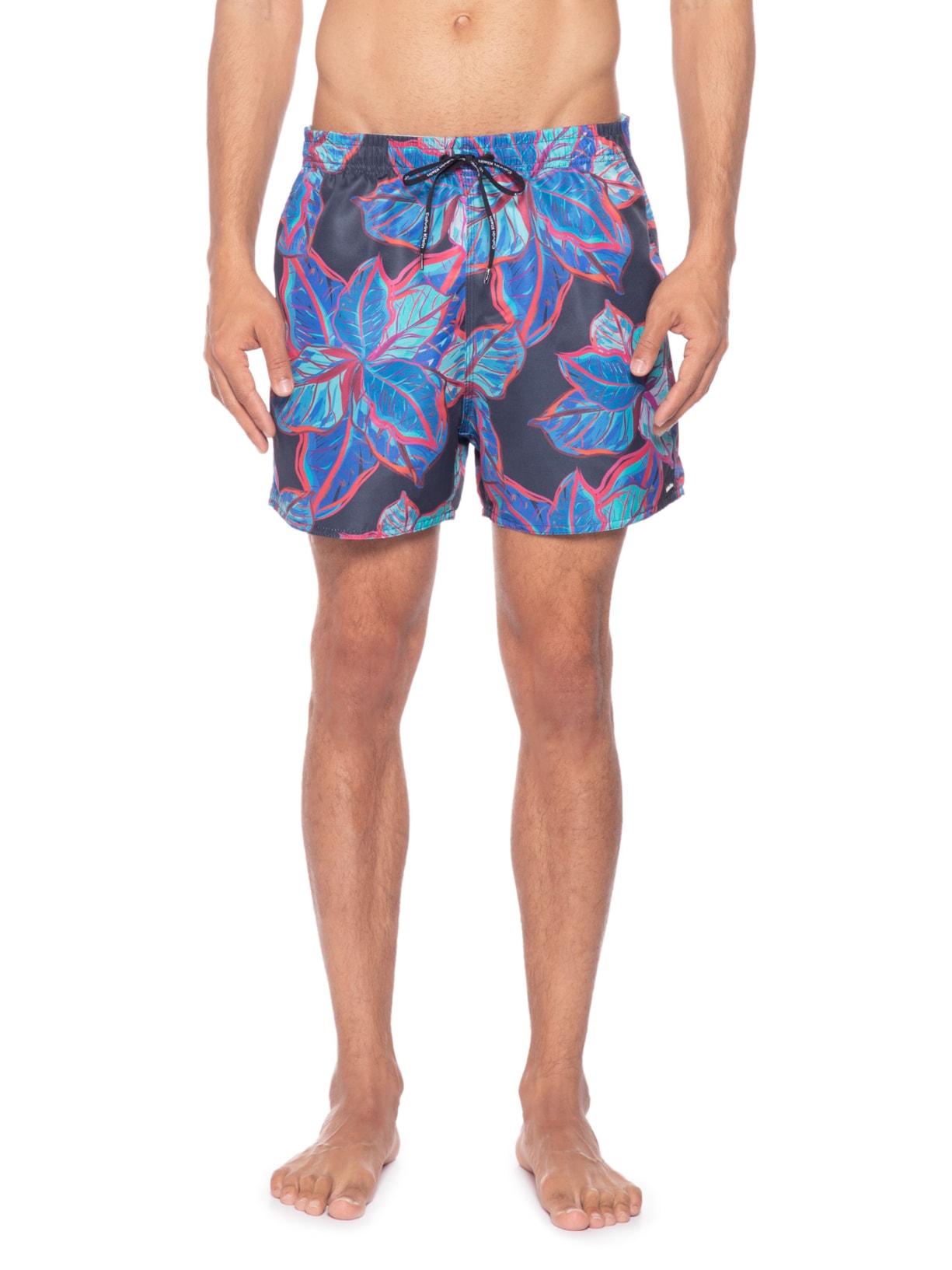 Short Masculino Swim Folhagem Catalina Azul Calvin Klein Jeans