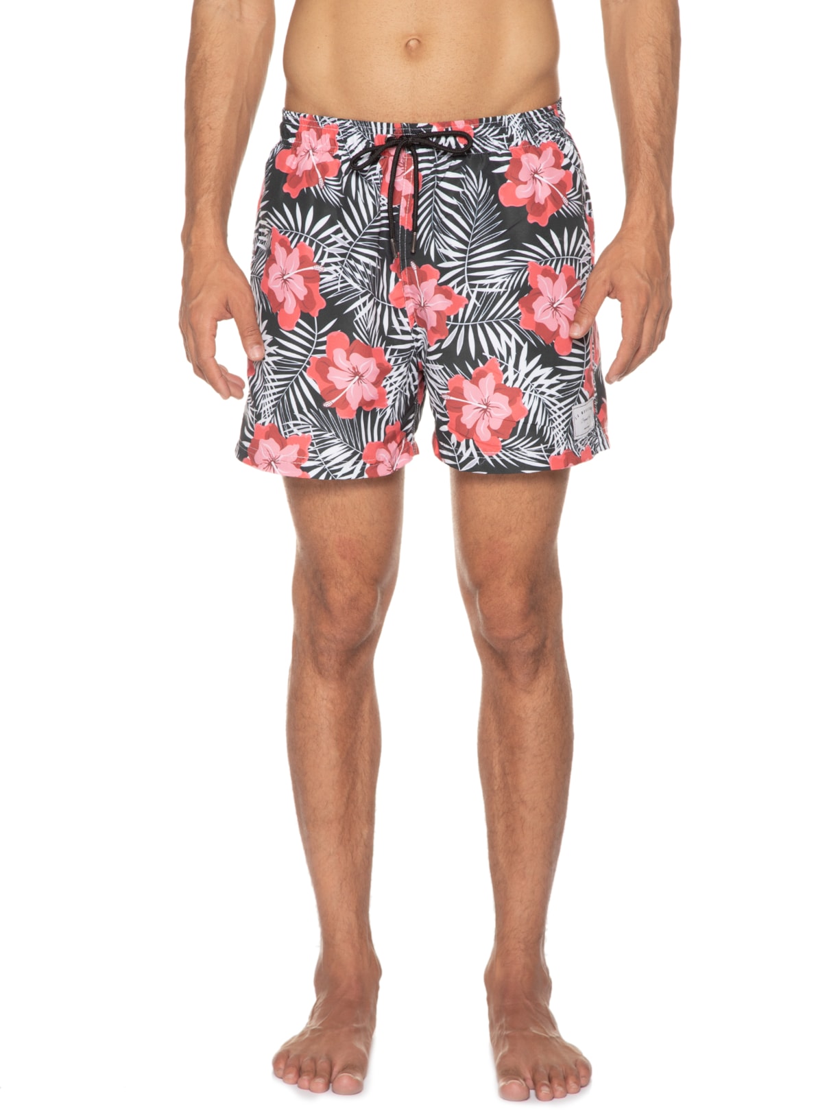 Short Masculino Swim Hawaii Red Preto La Moustache