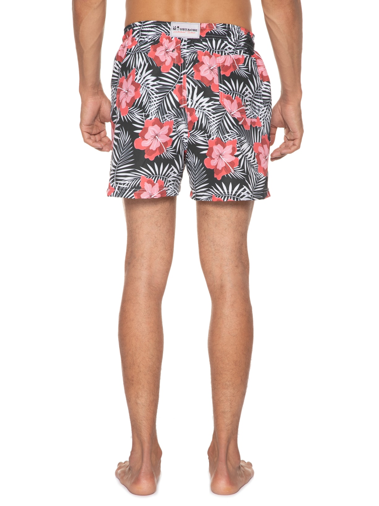 Short Masculino Swim Hawaii Red Preto La Moustache