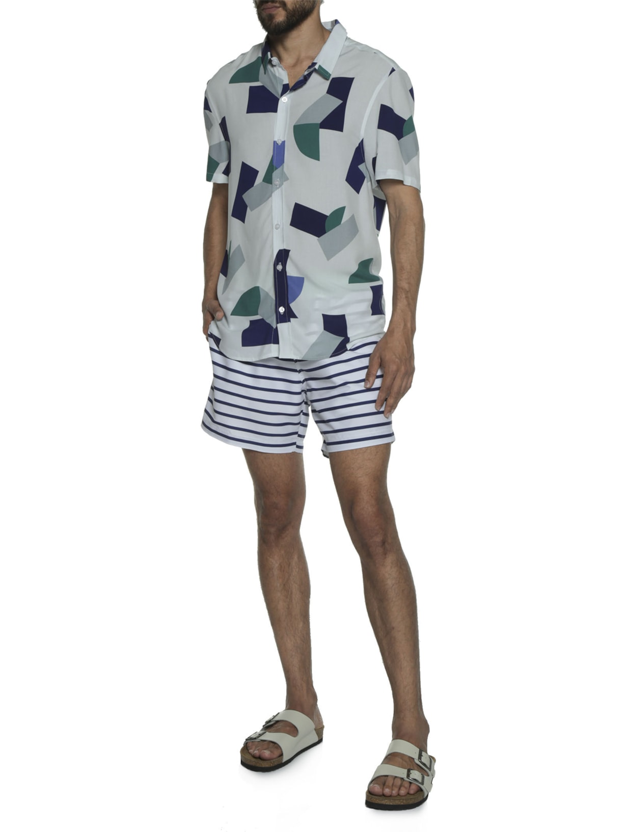 Short Masculino Swin Estampado Branco Barche
