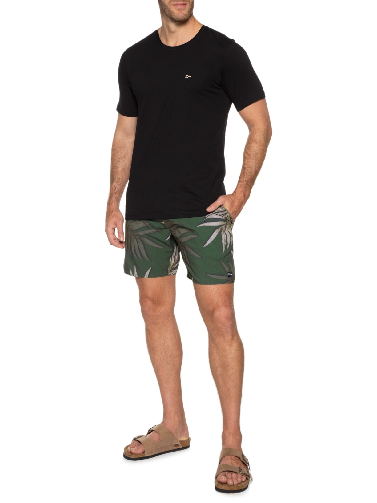Short Masculino Tactel Summer Leaves Verde Urbô