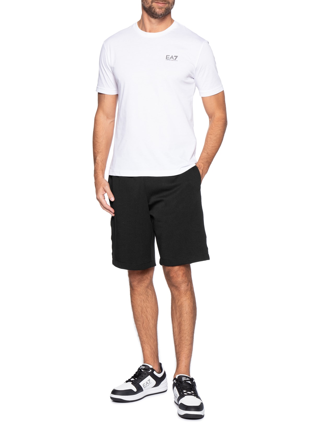 Short Masculino Train Logo Preto Ea7 Emporio Armani