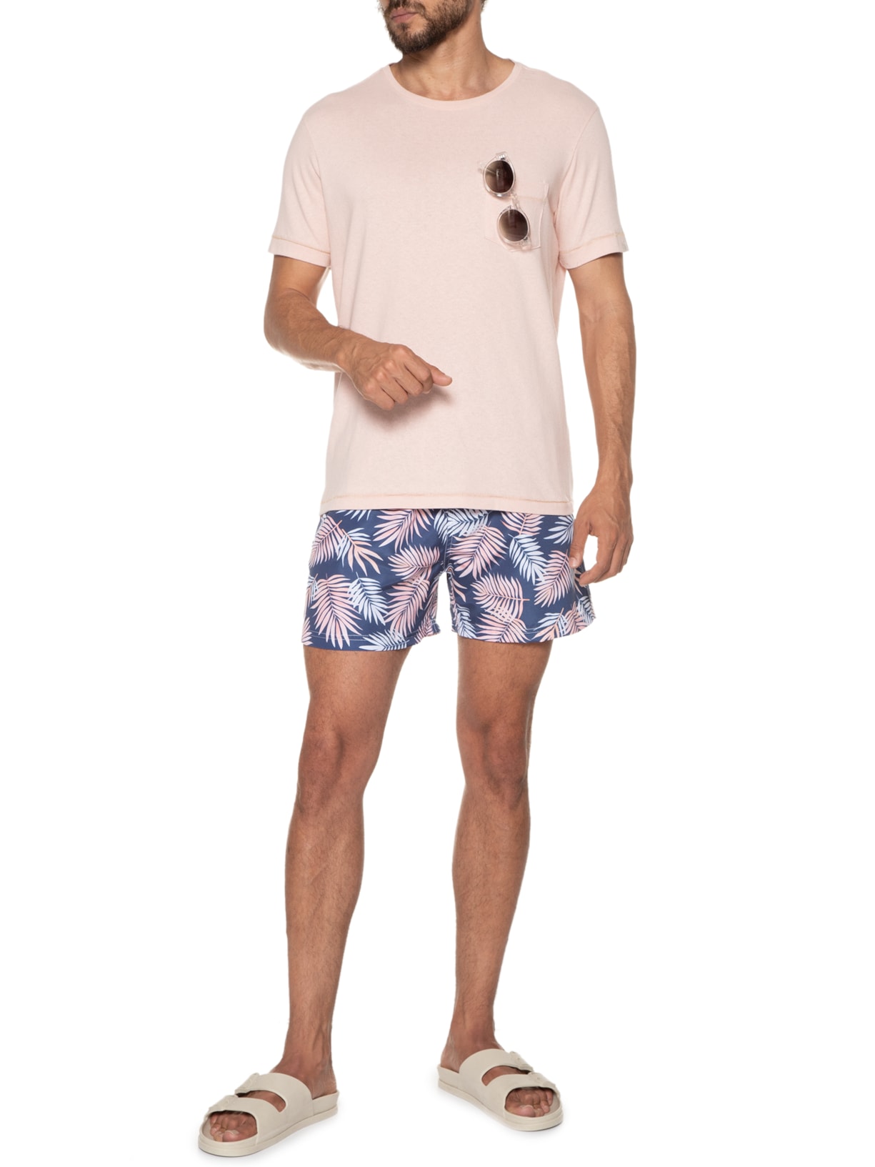 Short Masculino Tree Leaves Azul La Moustache