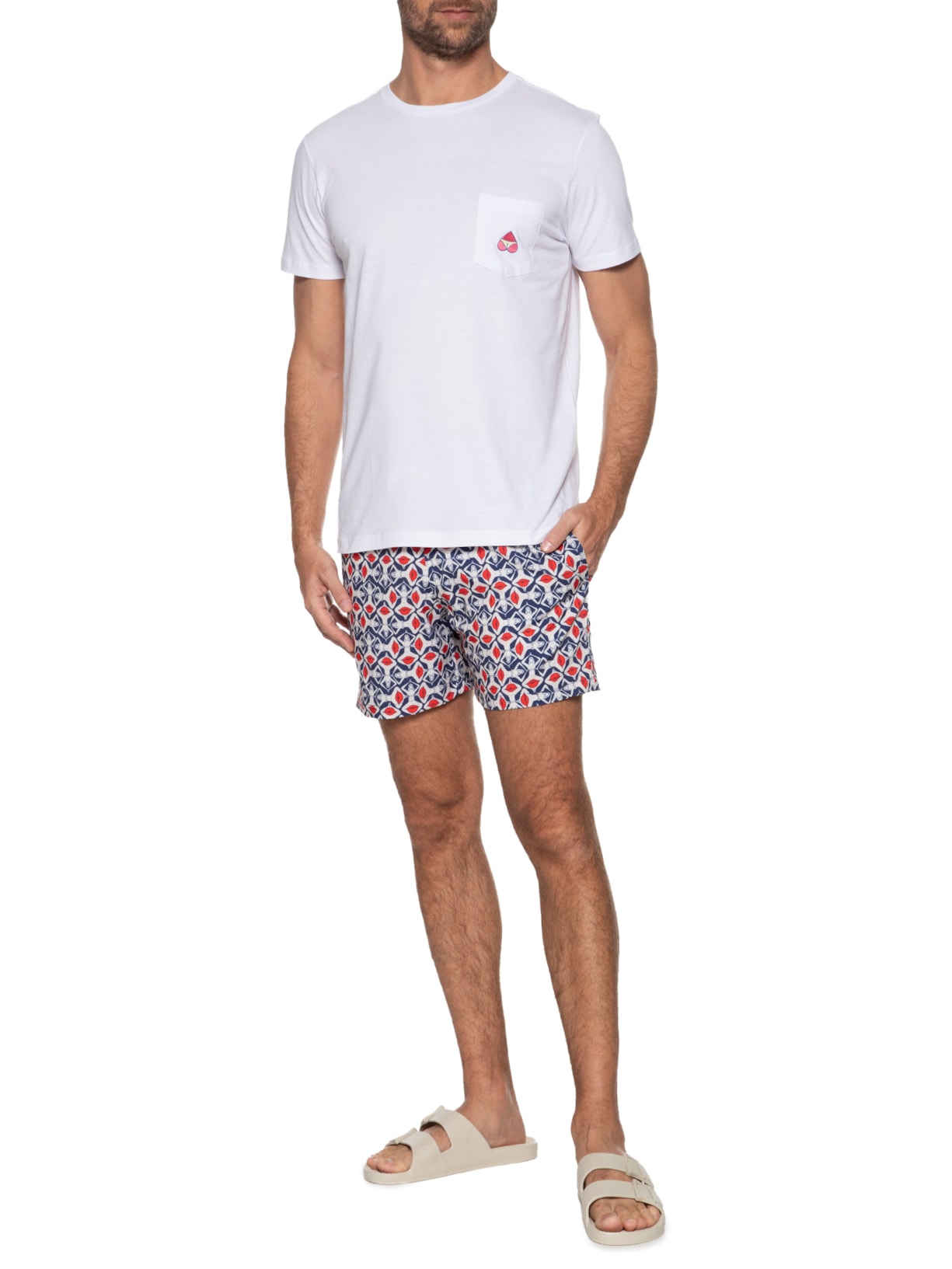 Short Masculino Undefined Abstrato Azul  Parioca