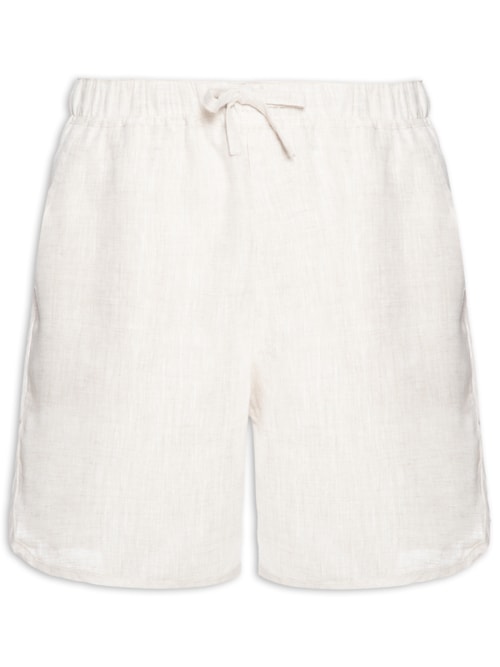 Short Masculino Viés Linen Cru - Bege