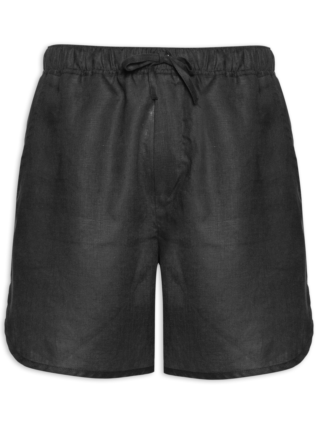Short Masculino Viés Linen Cru - Preto