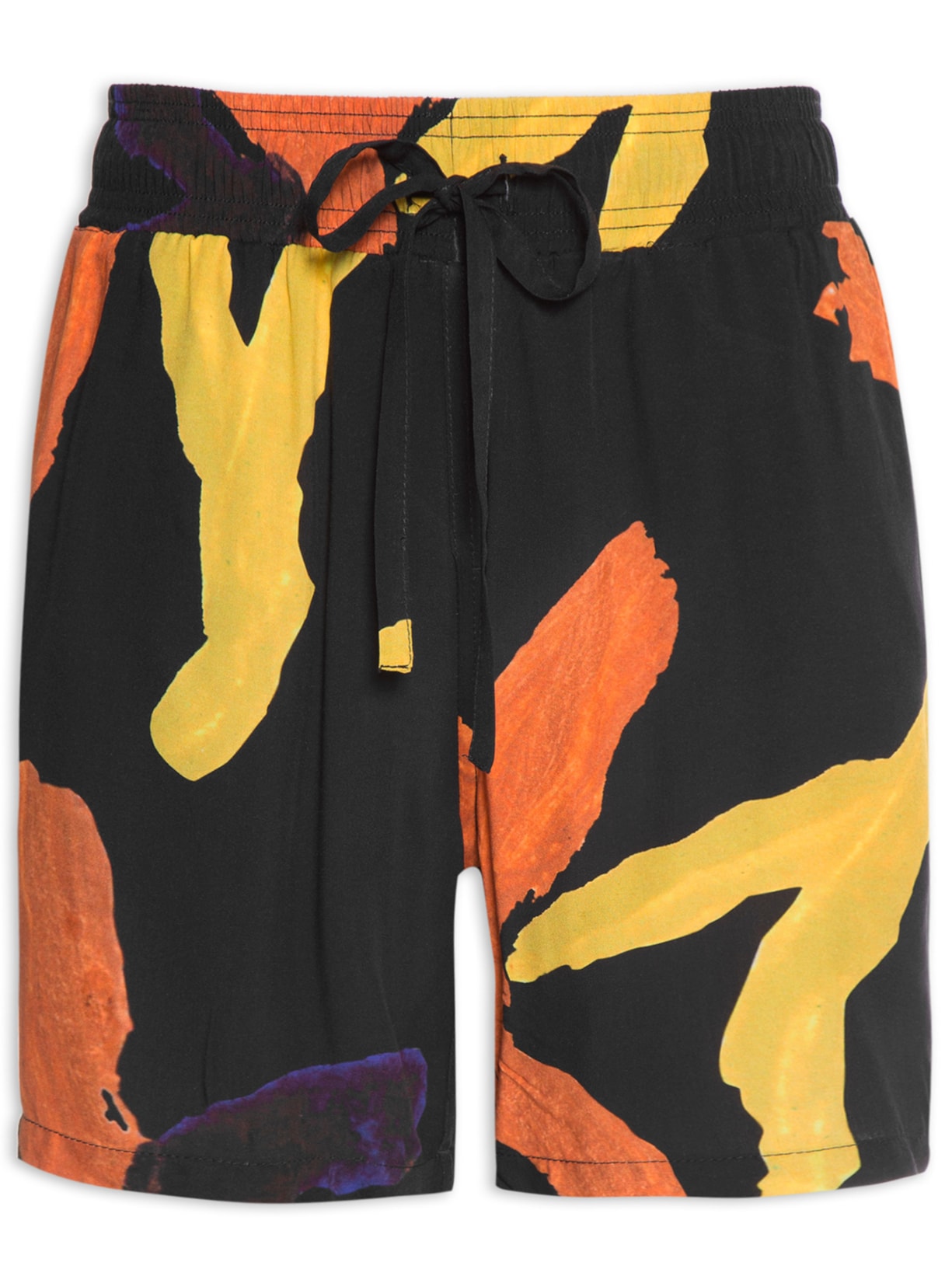 Short Masculino Viscose Estampado - Preto