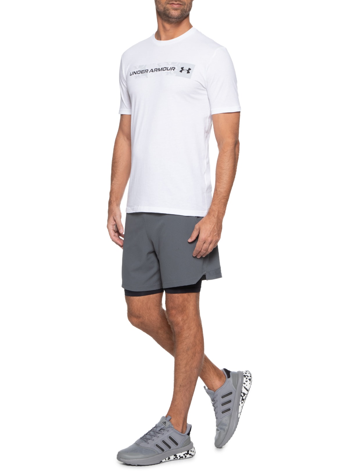 Short Masculino Woven 2 Em 1 Cinza Under Armour