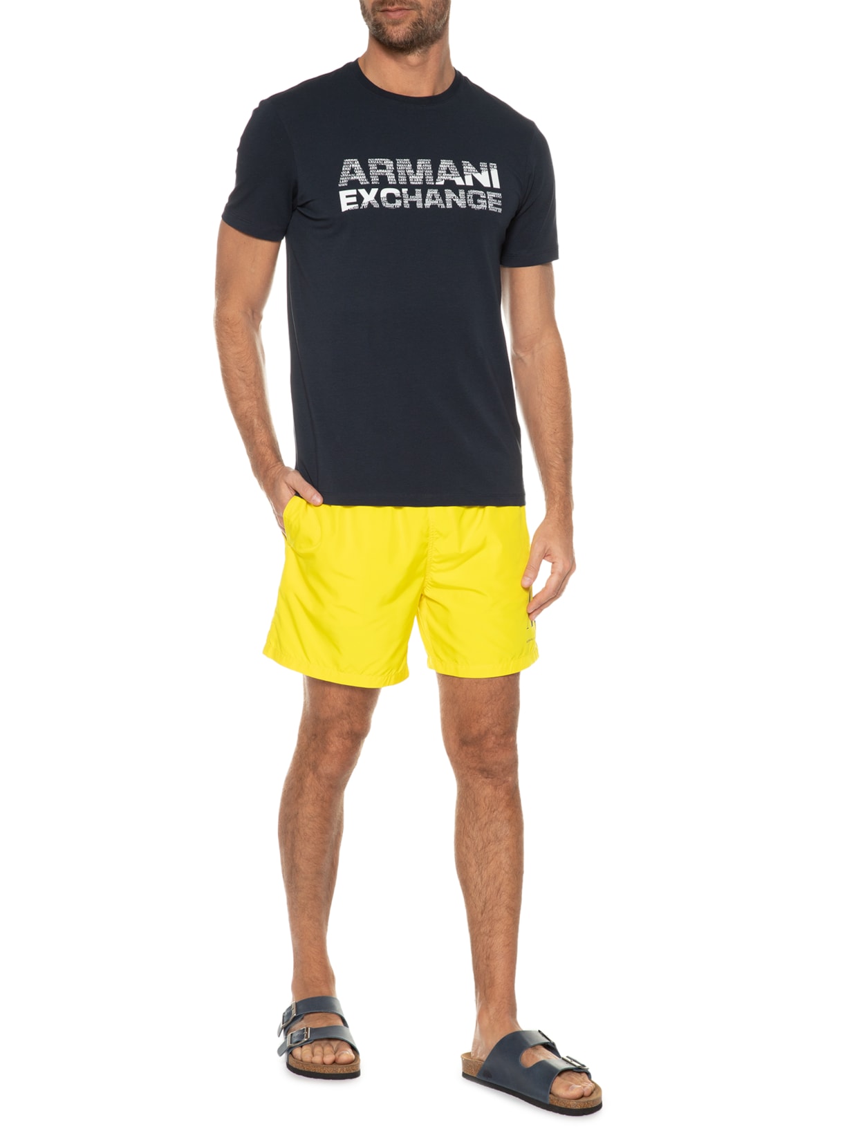 Short Masculino Woven Boxer Amarelo Armani Exchange