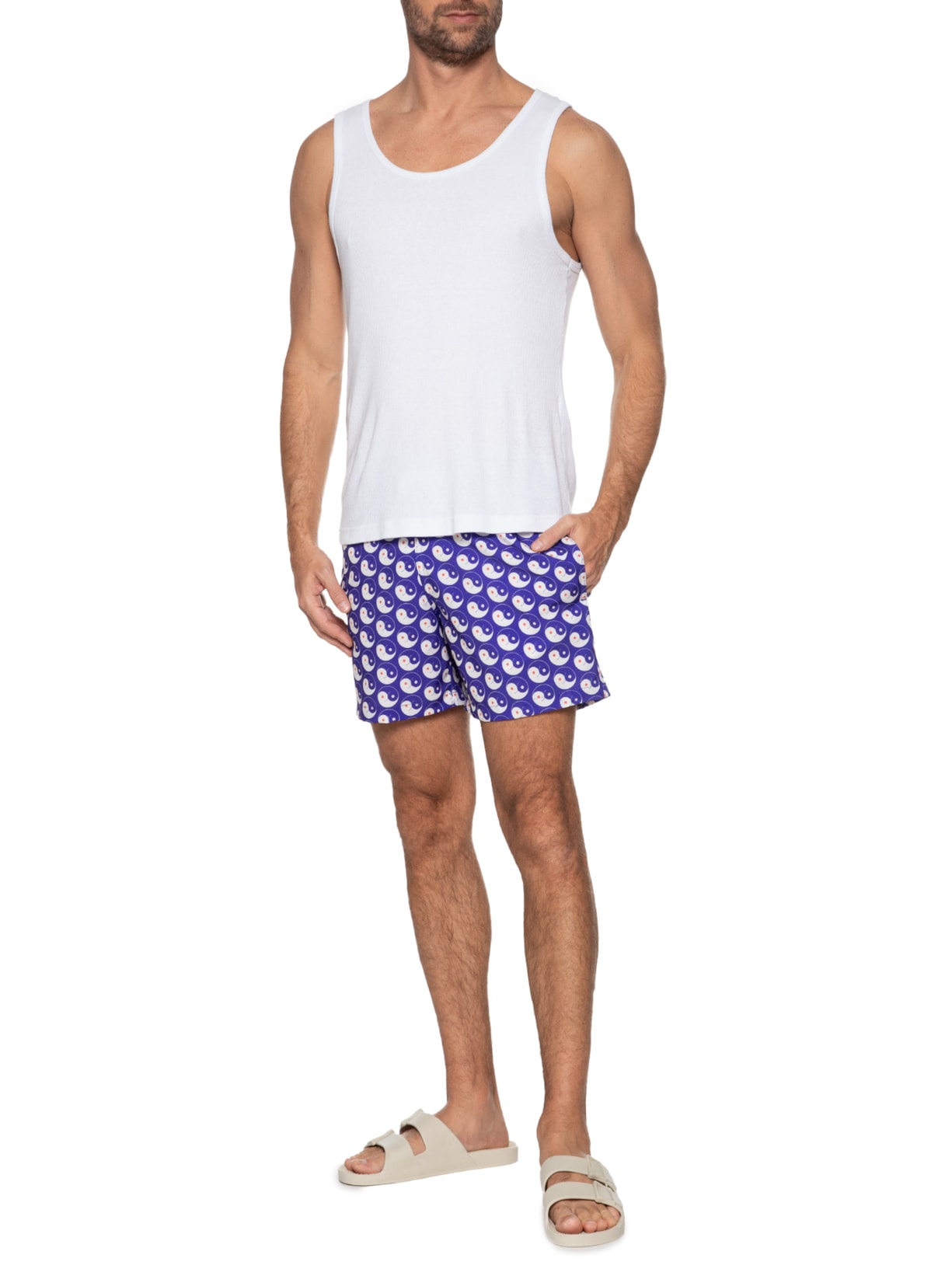 Short Masculino Yin  And Out Azul  Parioca