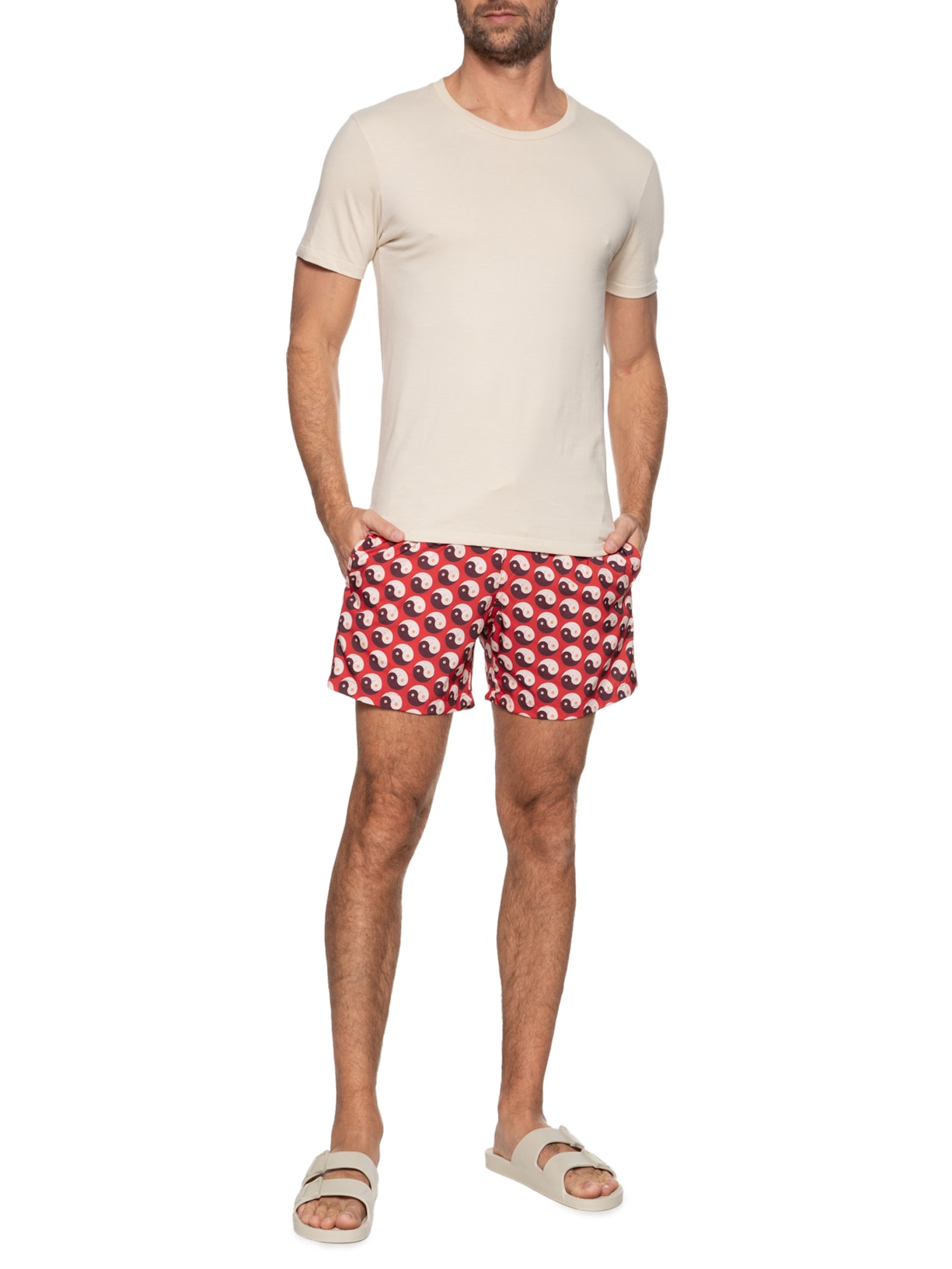 Short Masculino Yin And Out  Vermelho  Parioca