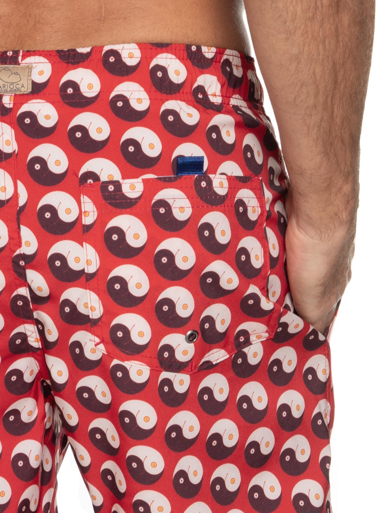 Short Masculino Yin And Out  Vermelho  Parioca