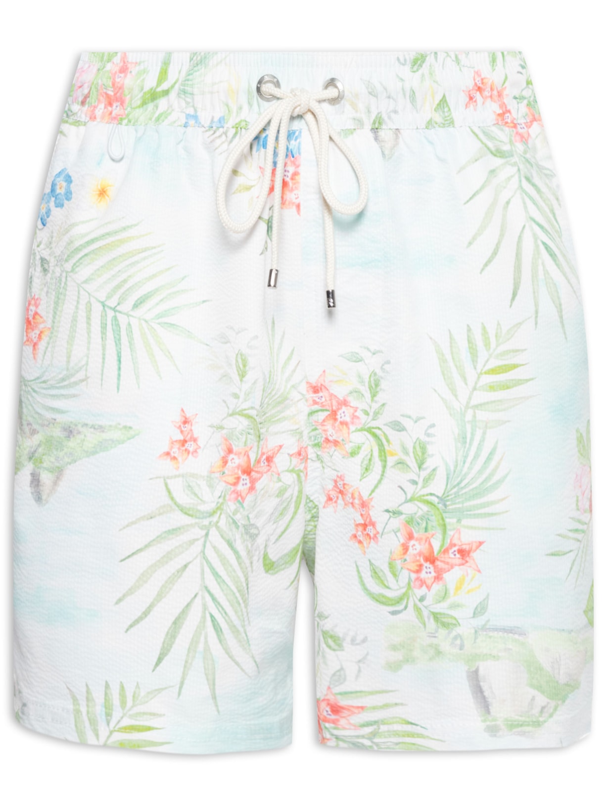 Short Praia Estampa Fresh Splash - Off White