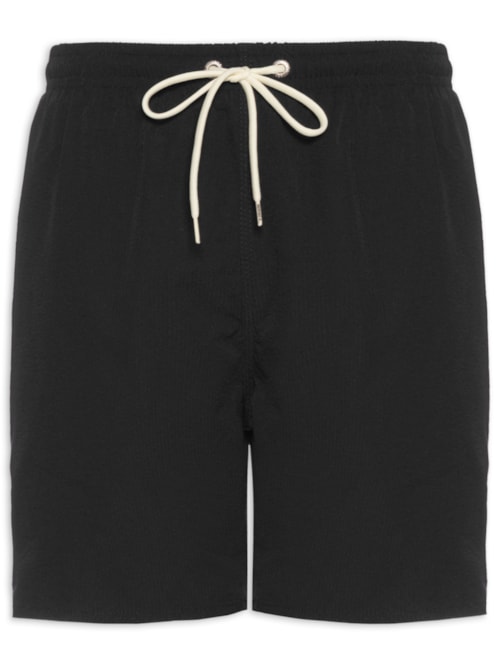 Short Praia Masculino Anarruga Liso - Preto