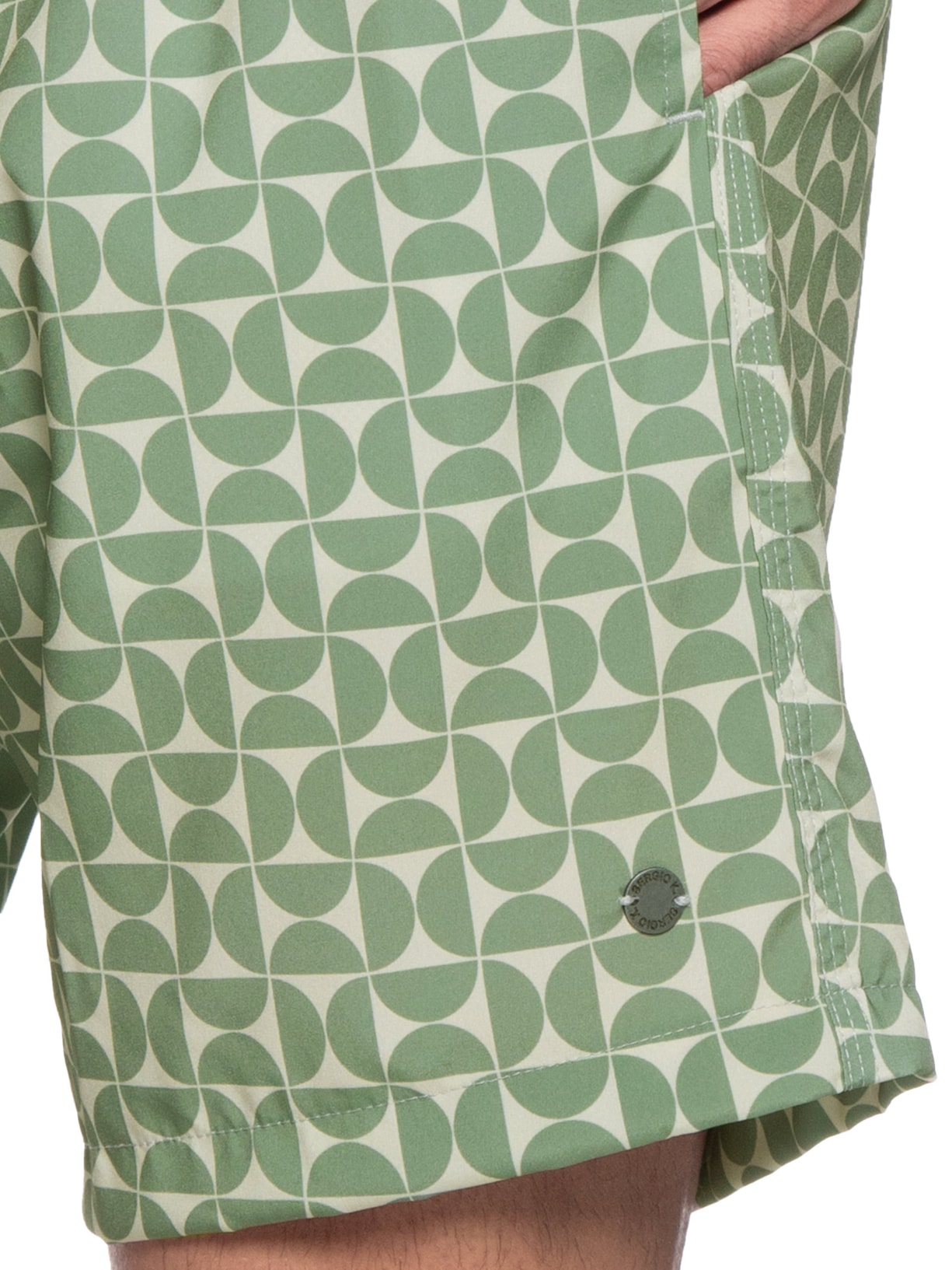 Short Praia Masculino Estampa Artsy Verde Sergio K