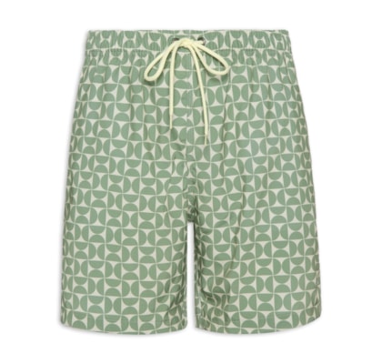 Short Praia Masculino Estampa Artsy - Verde