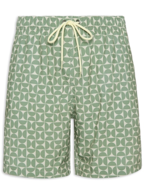 Short Praia Masculino Estampa Artsy - Verde