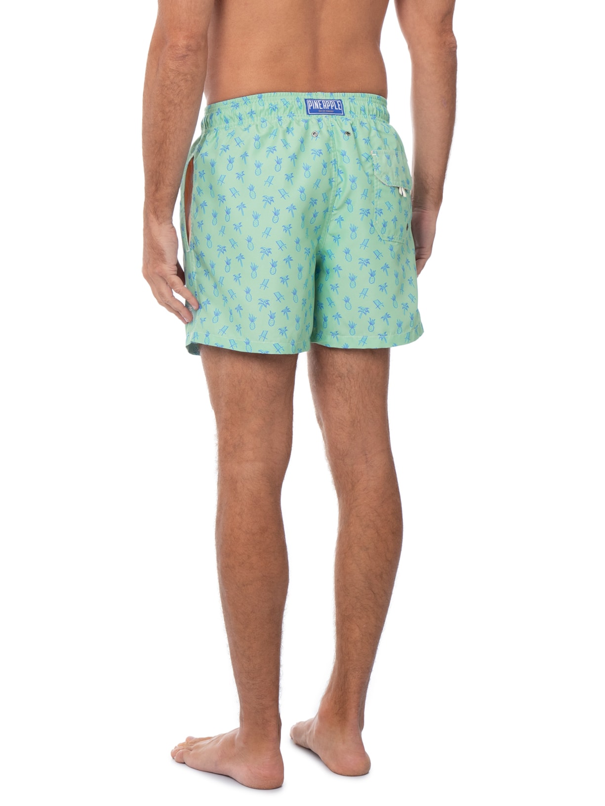 Short Praia Masculino Estampado Férias Verde Pineapple