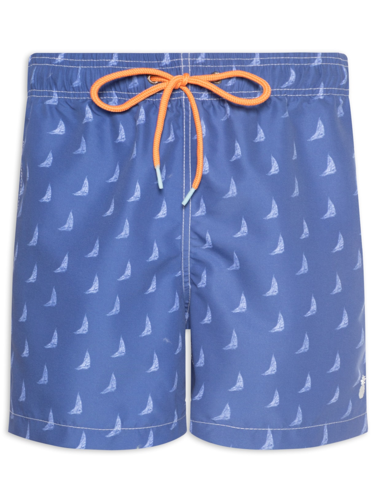 Short Praia Masculino Estampado Pine Veleiro Azul Pineapple
