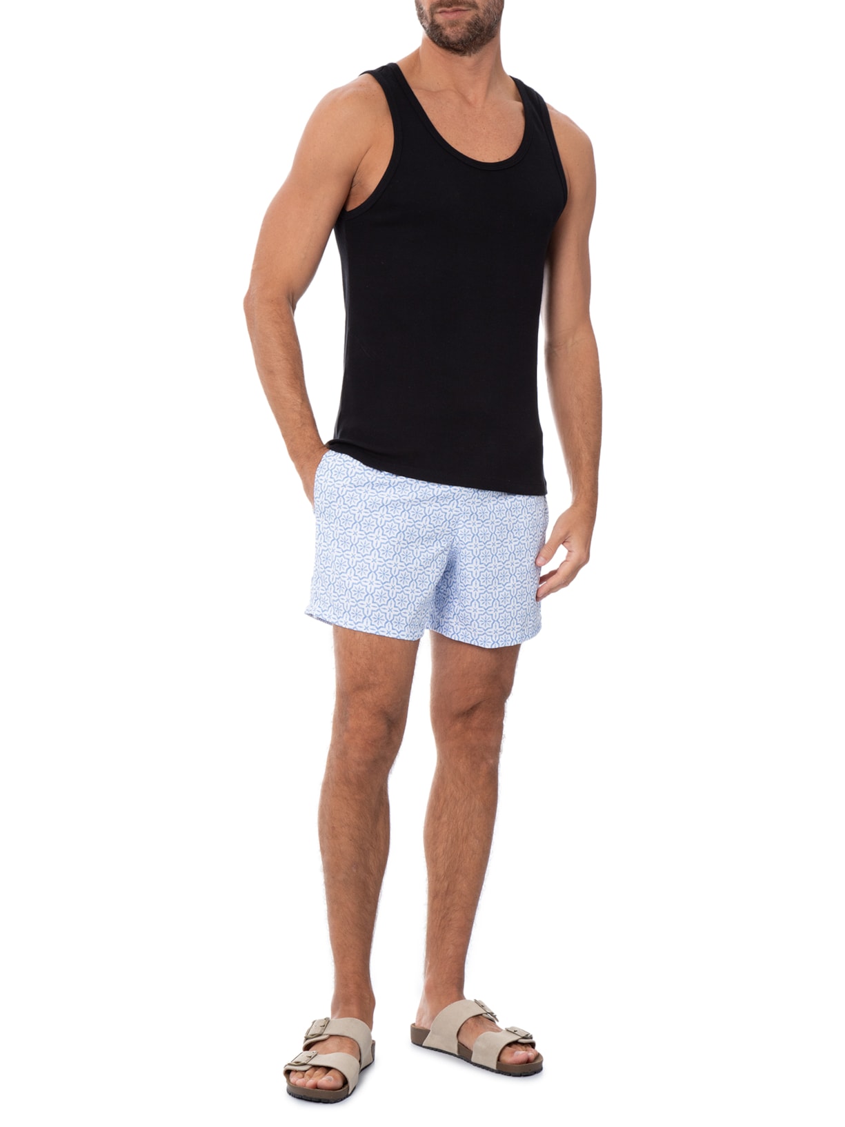 Short Praia Masculino Estampado Porto – Azul Pineapple
