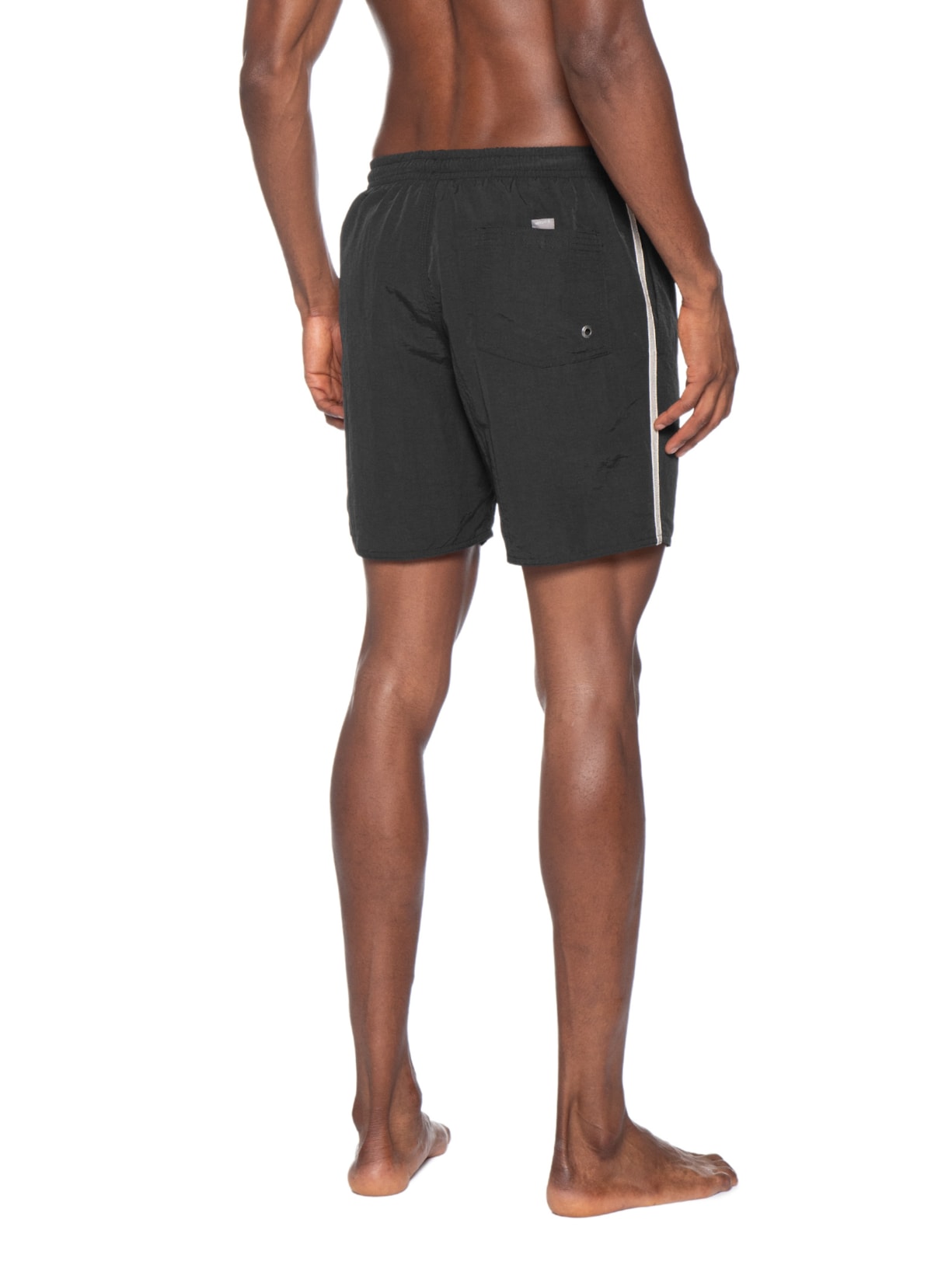 Short Praia Masculino Gorgurão Poliamida Preto Sergio K