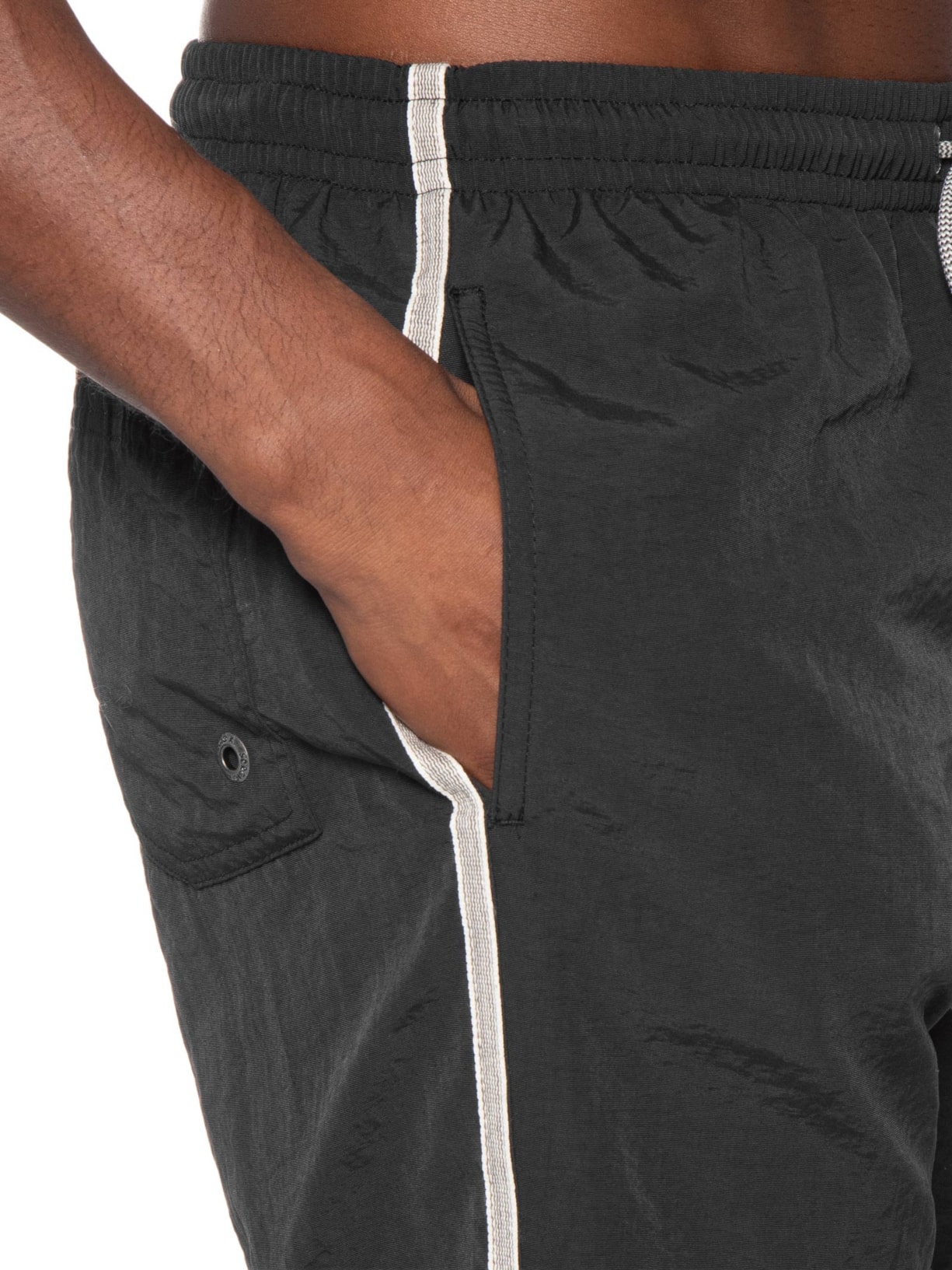 Short Praia Masculino Gorgurão Poliamida Preto Sergio K