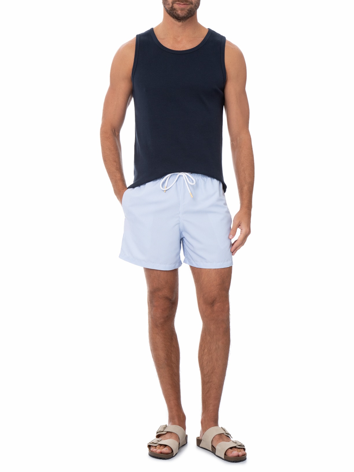 Short Praia Masculino Poolside Azul Pineapple