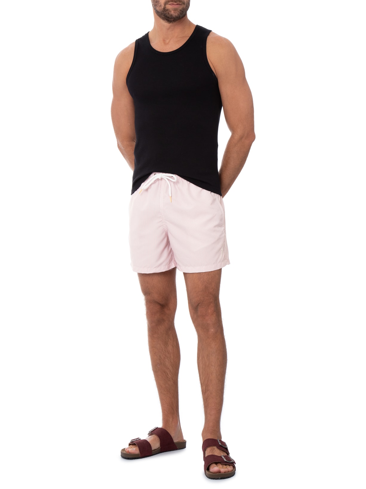 Short Praia Masculino Poolside Laranja Pineapple
