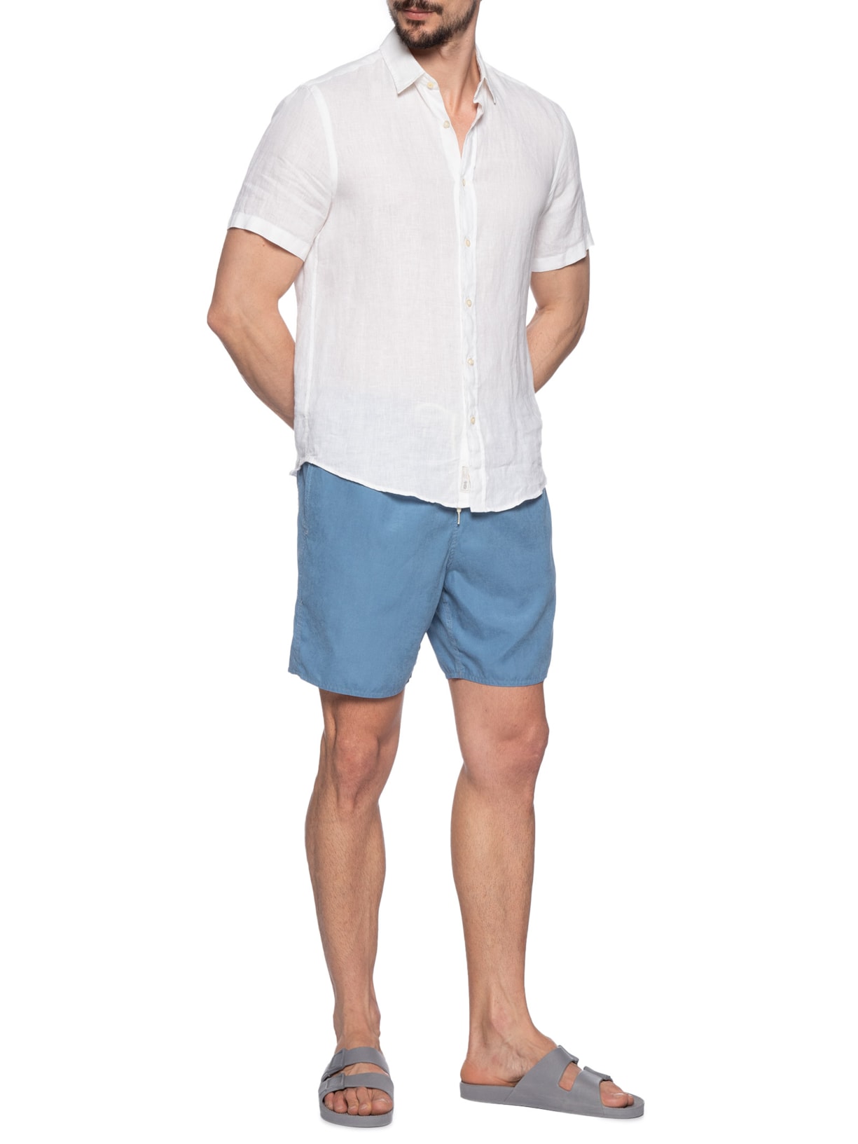 Short Praia Masculino Stoned Peach Azul Sergio K