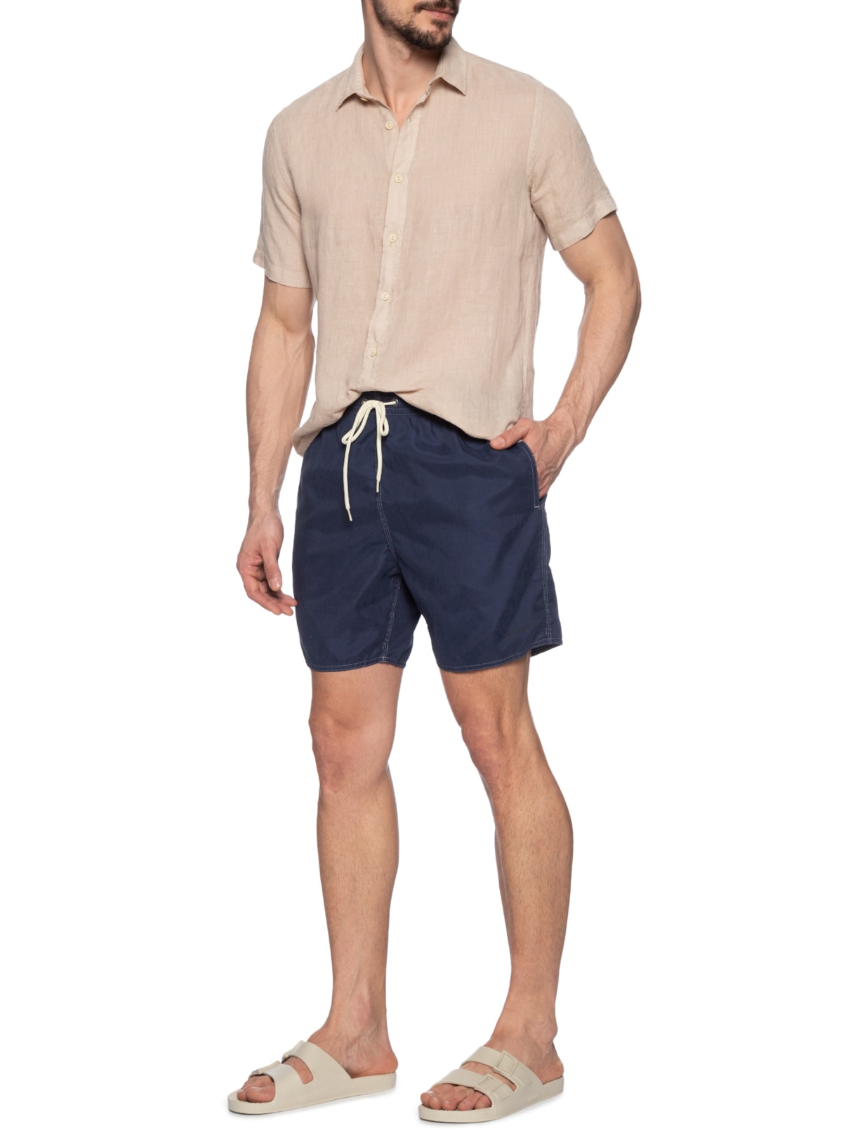 Short Praia Masculino Stoned Peach Azul Sergio K
