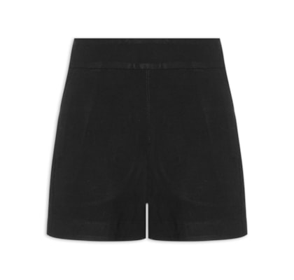 Short Recorte Diagonal Preto - Preto