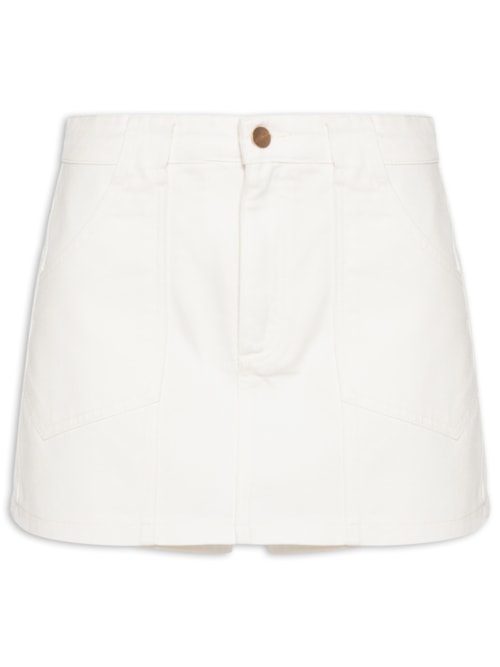 Short Saia Amara Sarja - Branco