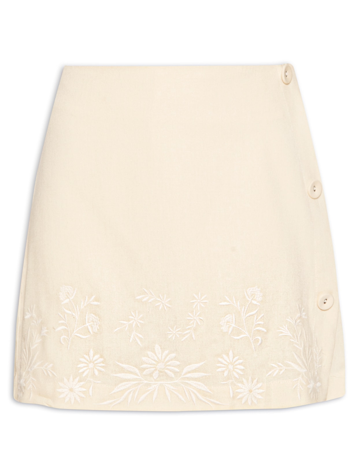 Short Saia Bordado Dalia - Bege