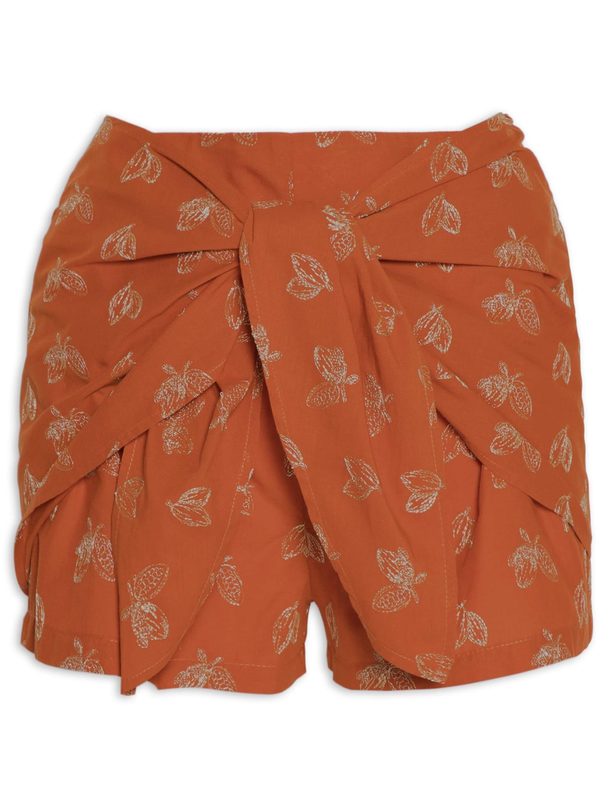 Short Saia Cacau Marrom Mixed