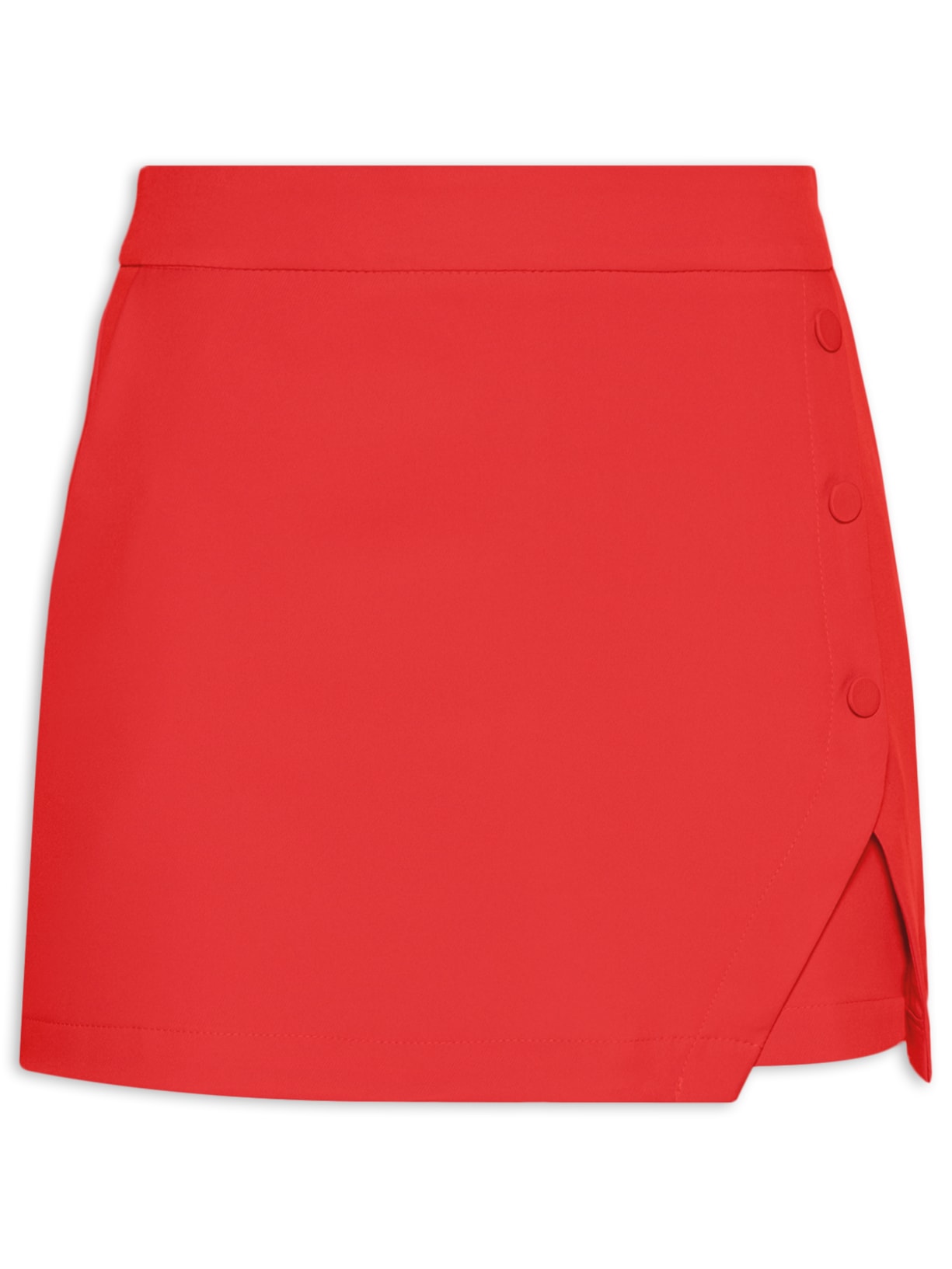Short Saia Com Botões - Vermelho