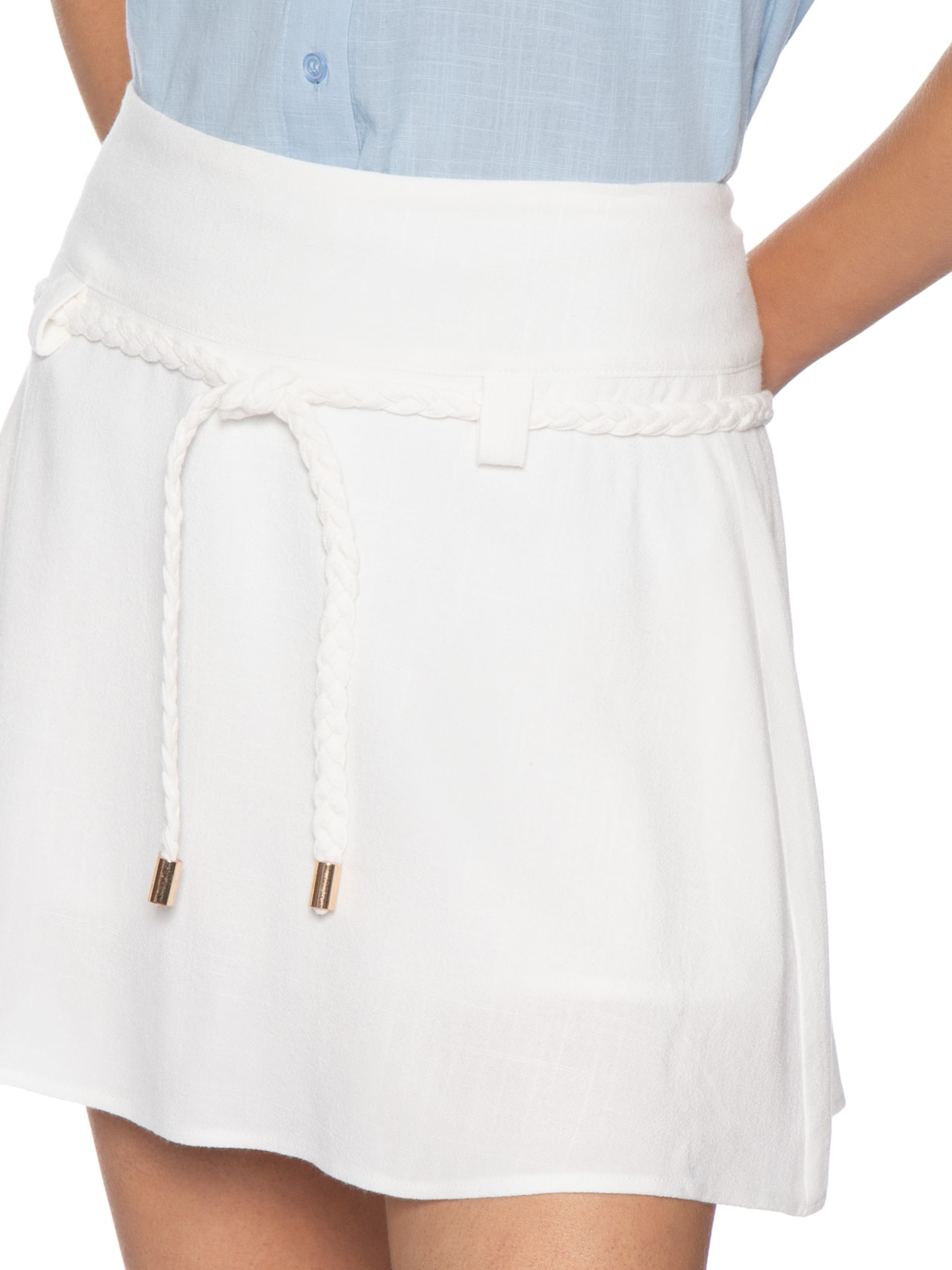 Short Saia Com Detalhe Trançado Off White Market 33