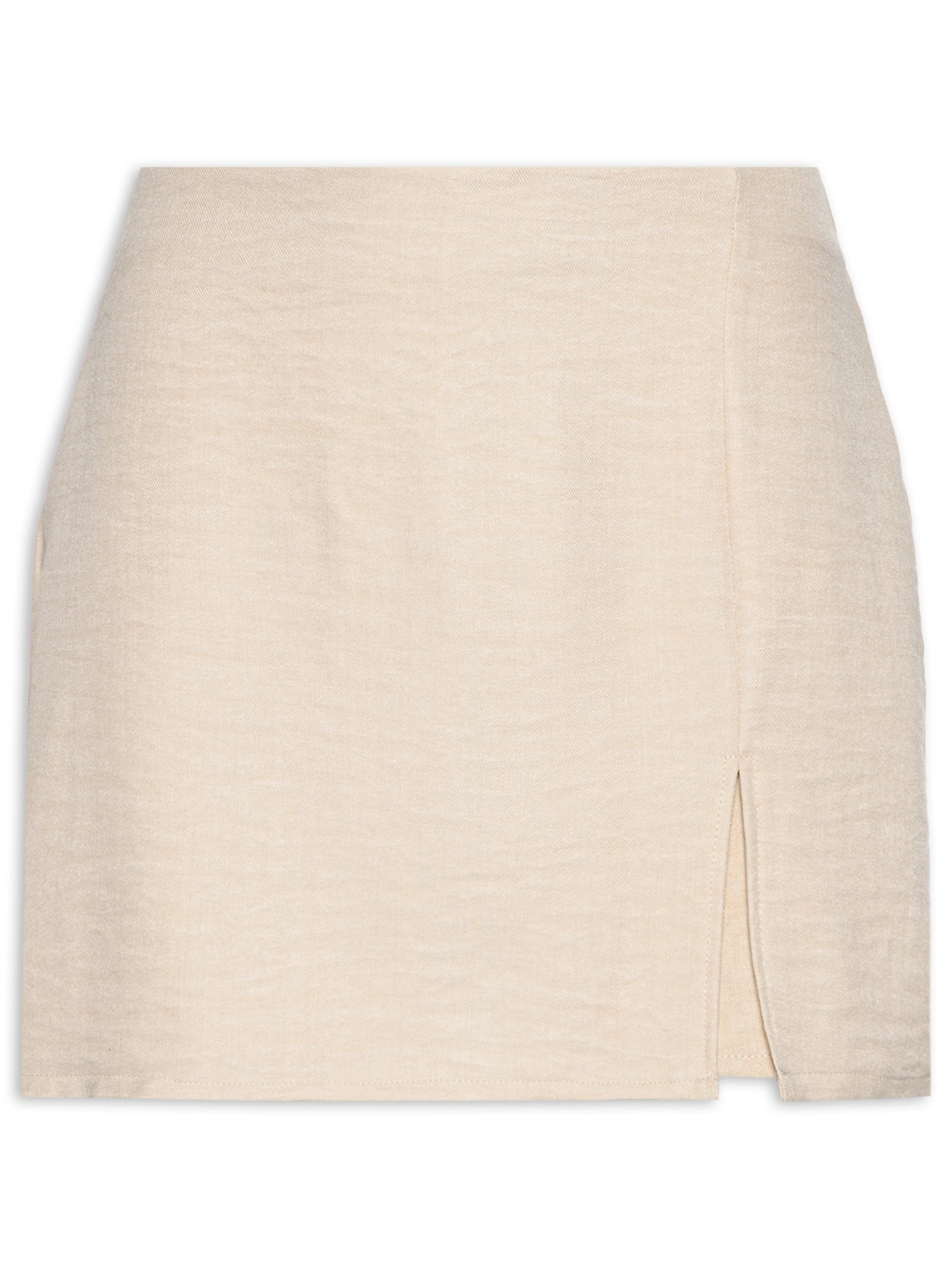 Short Saia com Fenda Bege Market 33