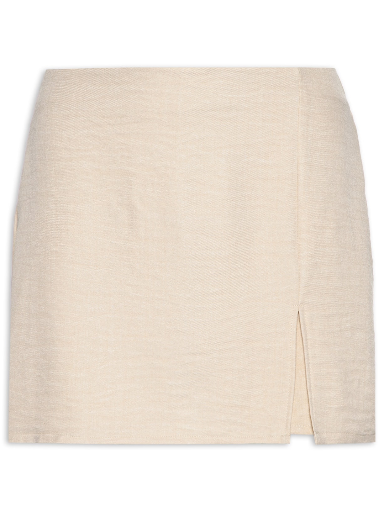 Short Saia com Fenda Bege Market 33