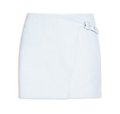 Short Saia Com Fivela - Azul