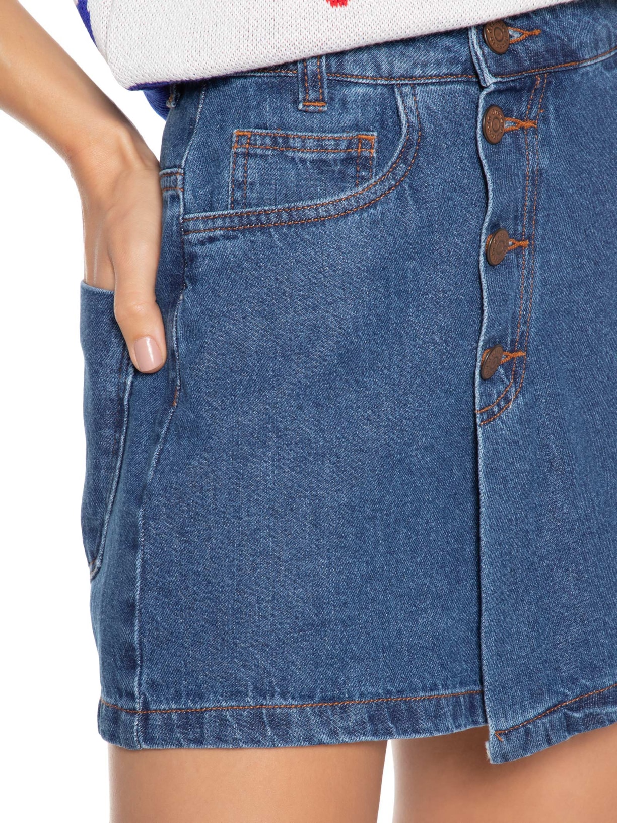 Short Saia Cós Deslocado Azul Dress To