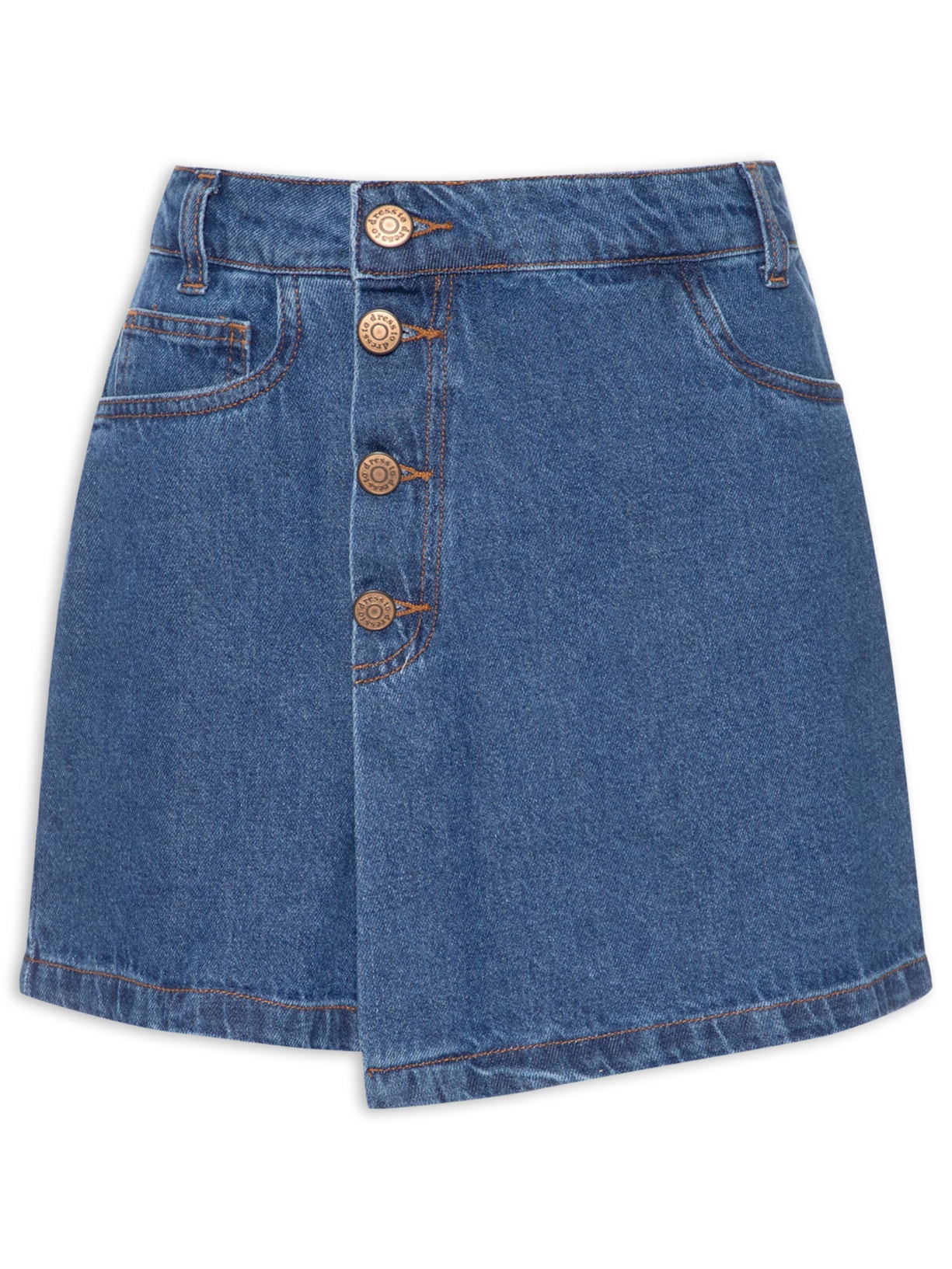 Short Saia Cós Deslocado - Azul