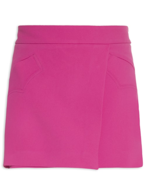 Short Saia Crepe Voar Cris - Rosa