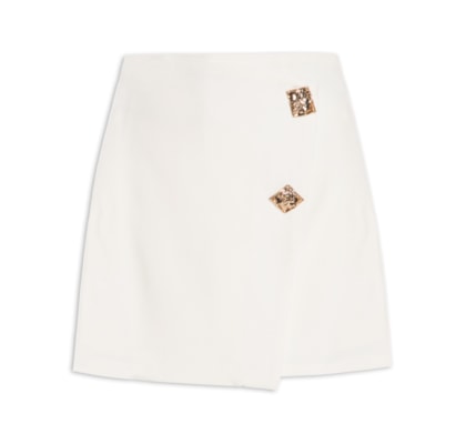 Short Saia Curta Transpassada - Off White