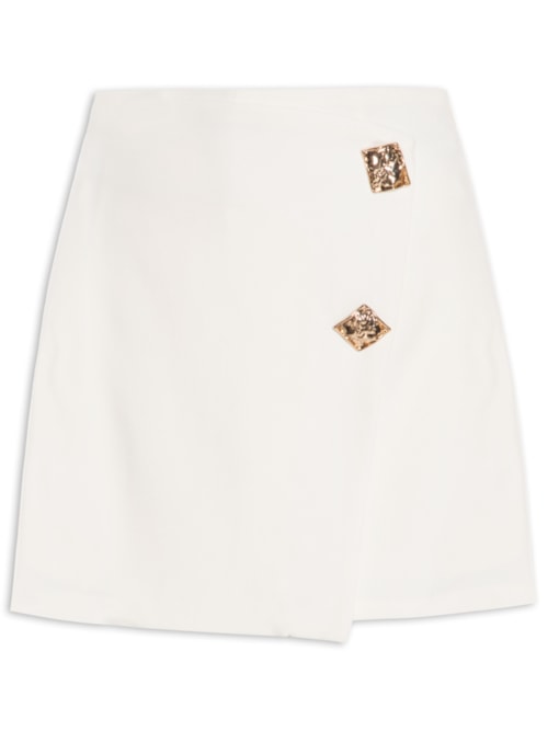 Short Saia Curta Transpassada - Off White